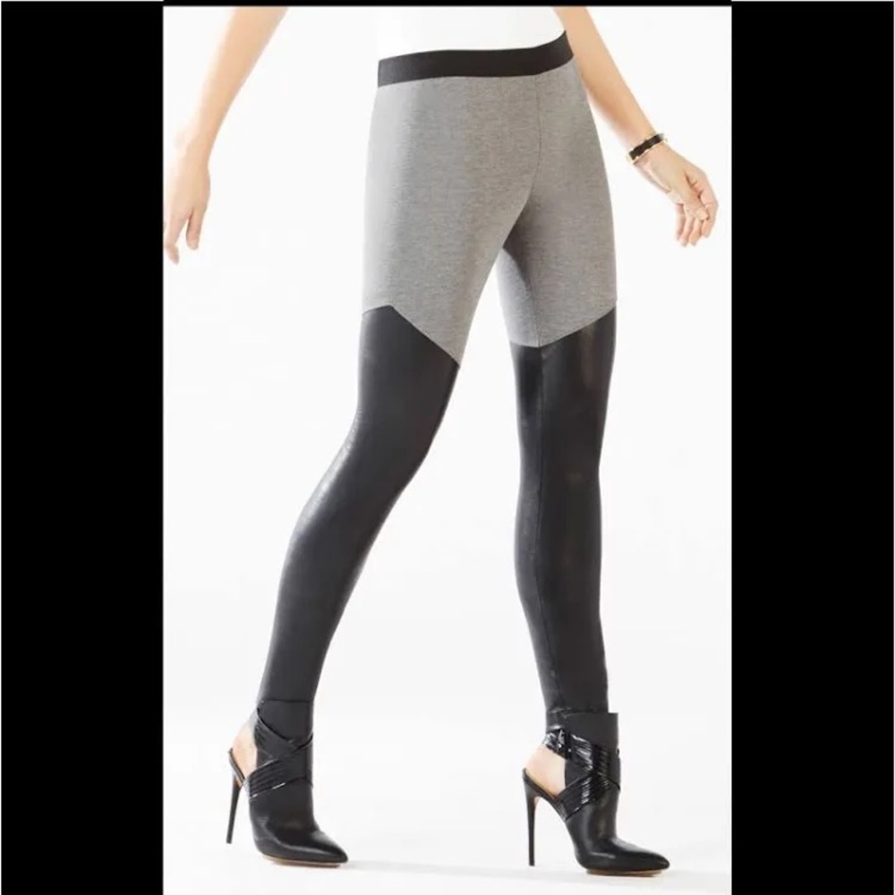 BCBG Stylish Gray and Black Leggings